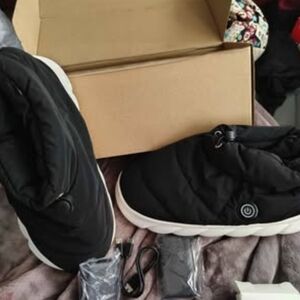 Black Quilted Slip-On Shoes